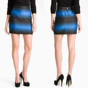 Marc By Marc Jacobs‎ Lida Striped Skirt Black Blue Aster Ombre